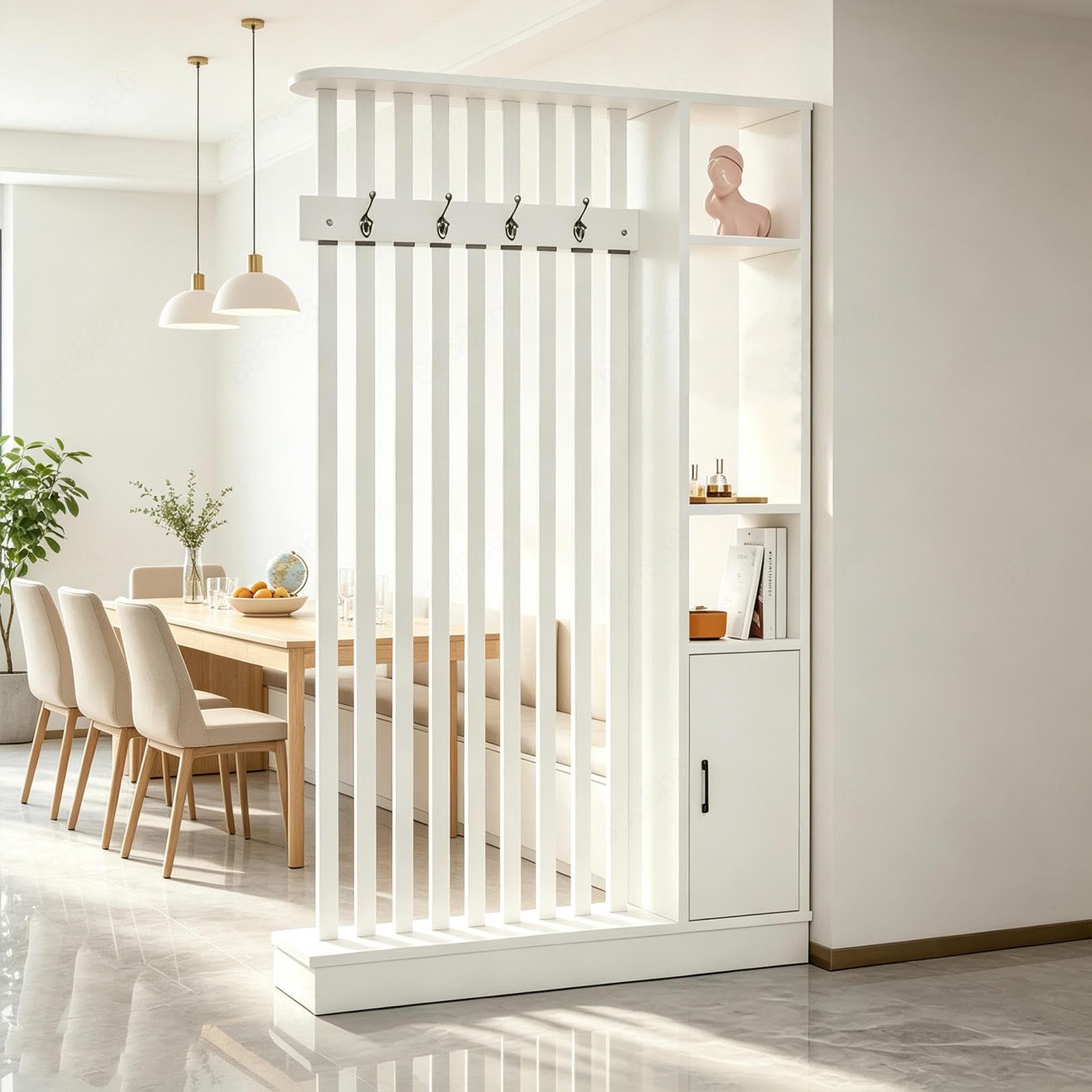 Divisorio Modulare Per Ambienti Divisore Modulare Parete Pannelli Legno,white-202x120x24cm