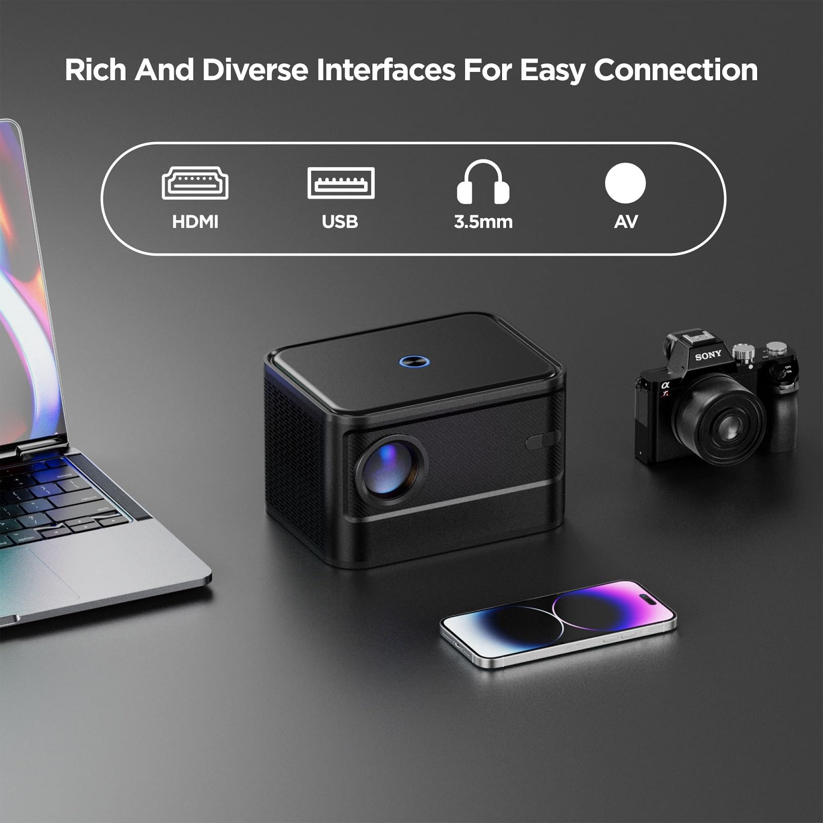 VIDEO PROJECTOR 本体 Amazon.com: XJ-HOME A40 Mini 4K WiFi Bluetooth Projector, Portable