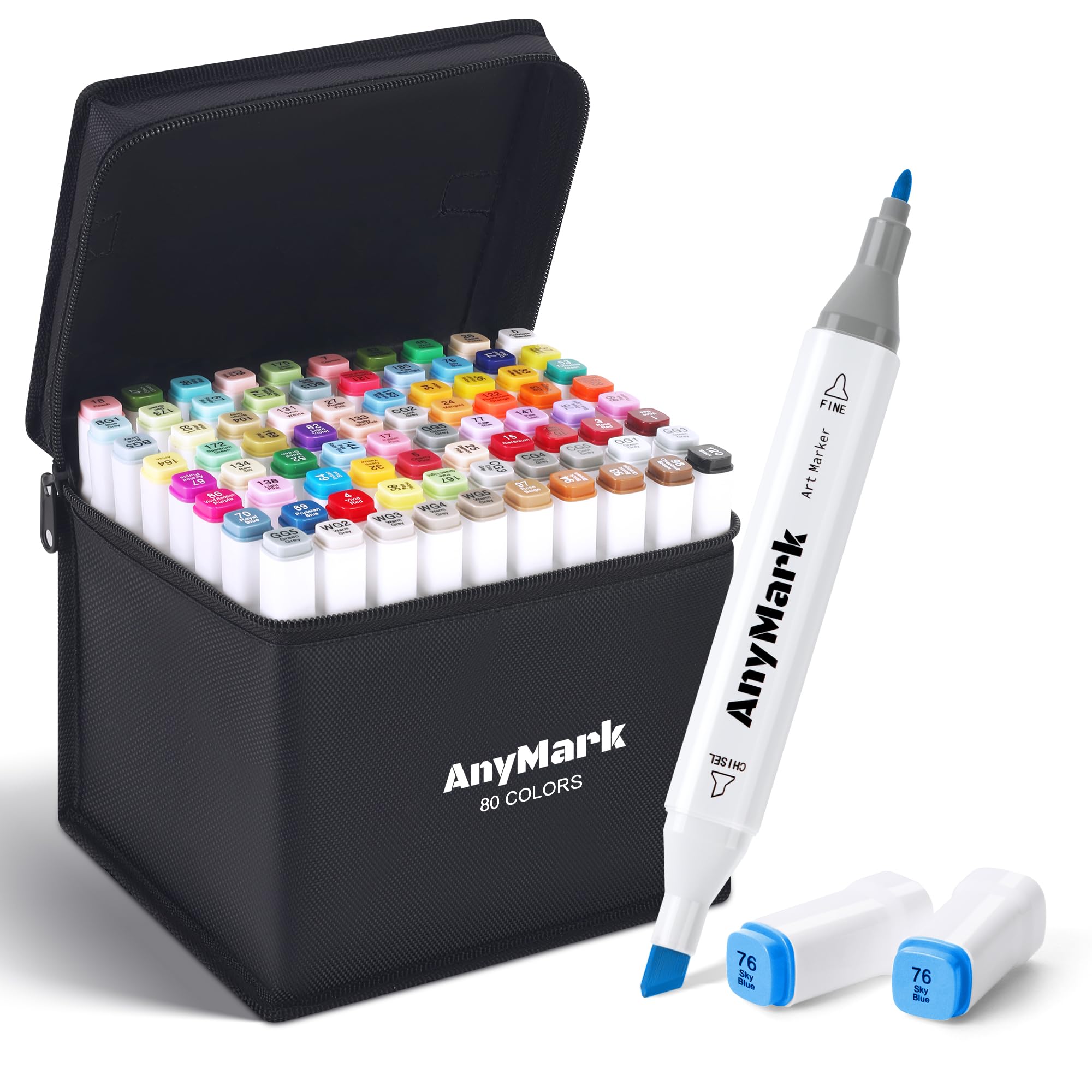 WhiteMagic ８０マスアクリル障子付ホワイト全塗装２台セット Amazon.com : AnyMark Alcohol Markers, 80 Colors Dual Tip Art