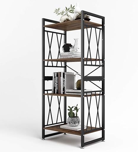 Amazon Dewel 4段ユニットシェルフ オープンラック オープンシェルフ ラック シェルフ 収納棚 本棚 飾り棚 キッチン収納 レンジ台 北欧 おしゃれ アジャスター付 幅60 奥行40 高さ140cm オープンシェルフ ラック オンライン通販