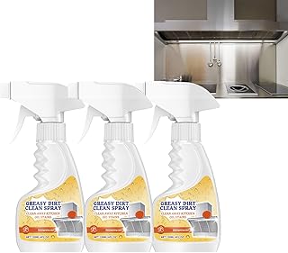 Heavier Duty Kitchen Cleaner Spray, Powerful Degreasing Foam, for Stove Range Hood, Oven, Grilled & Grease Trap, Removes Tough Oil Stains Burnt-On Food, Non-Toxic, Quick-Dissolving (3PCS)