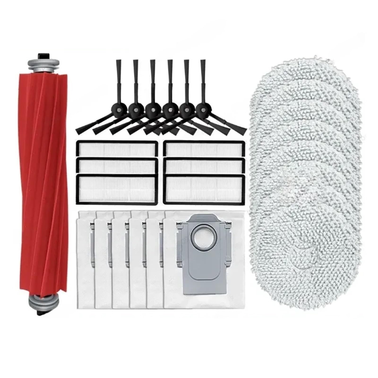 PORRSYDCD Mop Hepa Filter Main Side Brush Replacement Parts，Compatible With Roborock Qrevo Pro, Qrevo MaxV, Qrevo S, Qrevo Plus Accessories(Set 3)