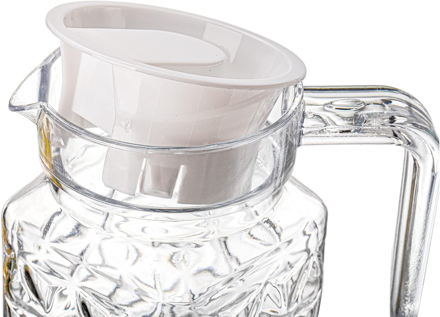 Peohud 2 Pack Acrylic Pitchers, 37oz Clear Plastic Pitcher with Removable Lid, Transparent Juice Jug Water Pitcher for Iced Tea, Sangria, Lemonade, Cold or Hot Beverages, BPA-Free and Shatter-Proof - Image 4