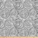 Kaffe Fassett Collective for FreeSpirit Onion Rings Black, Fabric by the Yard