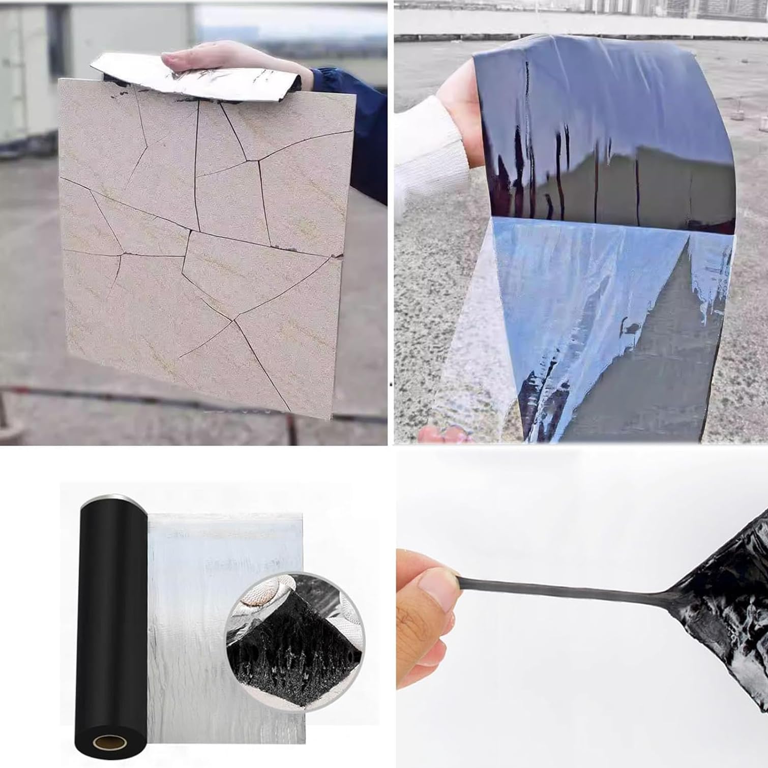 Taśma bitumiczna z folii aluminiowej Samoprzylepna taśma asfaltowa, wodoodporna taśma uszczelniająca, izolacja termiczna, taśma butylowa do naprawy nieszczelności dachu, pęknięcia powierzchniowe, sze