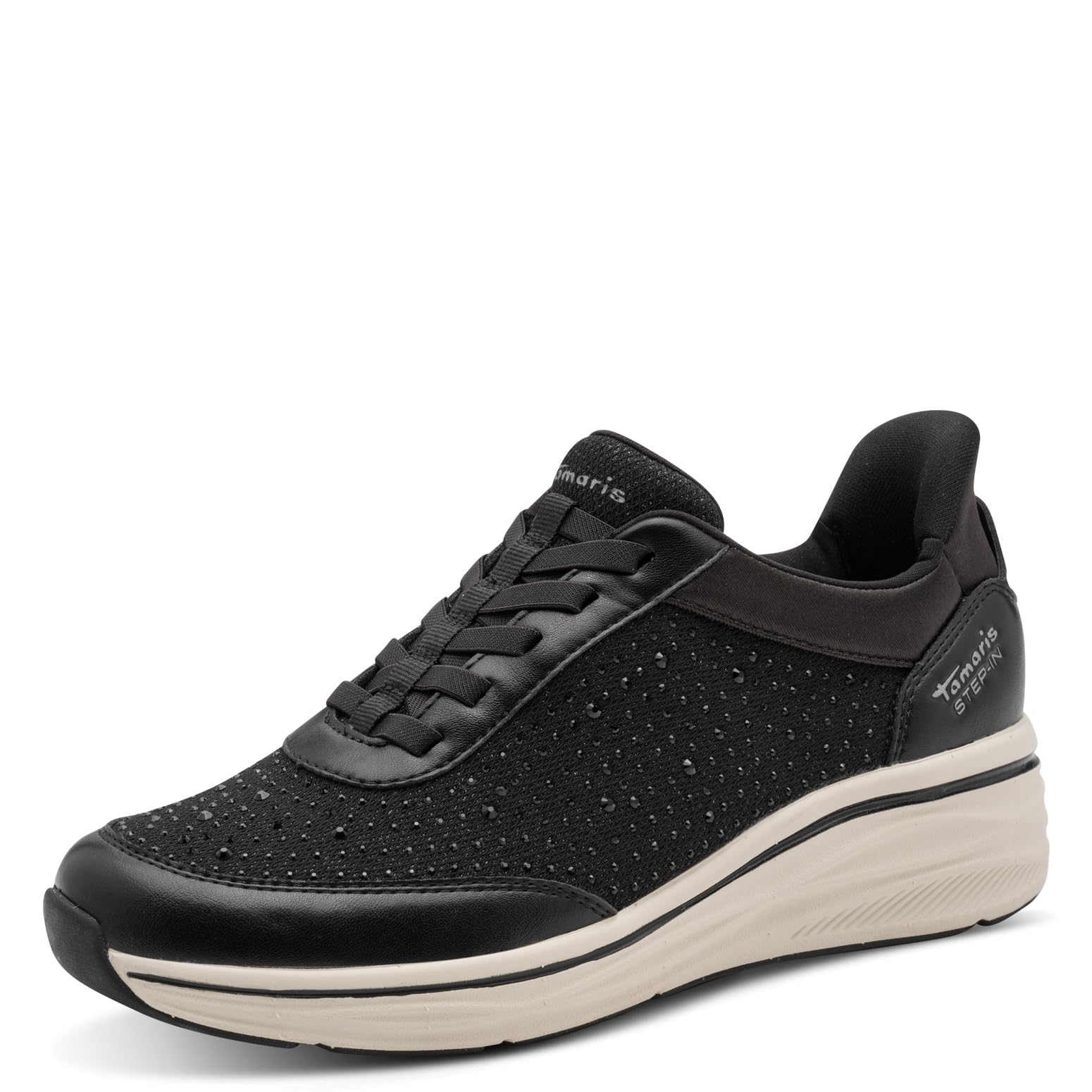 Tamaris Women's Low Flat Trainers, Black, 41