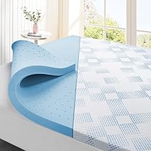 Maxzzz Gel Memory Foam Mattress Topper, 2 Inch King Mattress Topper Cooling Gel Foam Topper Bed Topper with Removable Cover with 4 Bands, CertiPUR-US- Ventilated Design (76 x 80 Inch)