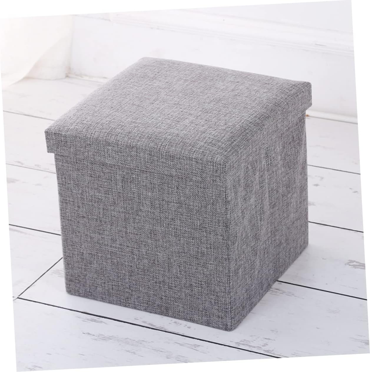 Foldable Fabric Storage Stool Multifunctional Storage Cube Footrest Dark -Saving Organizer for Home and Office for Shoes and Sundries