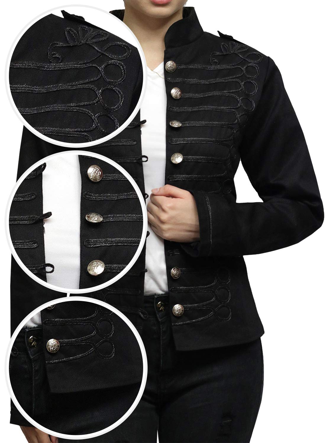 Pamposh Steampunk Hussar Napoleon Military Drummer Défilé Veste