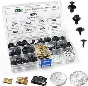 Clips Carrosserie Voiture Kit De 80 Vis Et Clips Auto Realure - Rondelles Verrouillage, U Clips Carrosserie, Vis Soubassement | Réparation Pare-boues, Pièces Voiture Réparation Automobile DIY