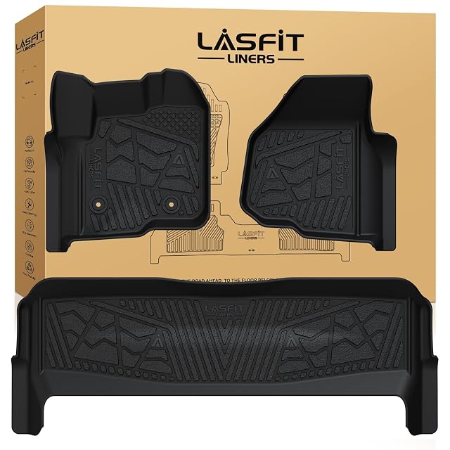 LASFIT Floor Mats for Ford F250 F350 2012-2016 Super Duty Crew Cab Without Manual Transfer Case Shifter All