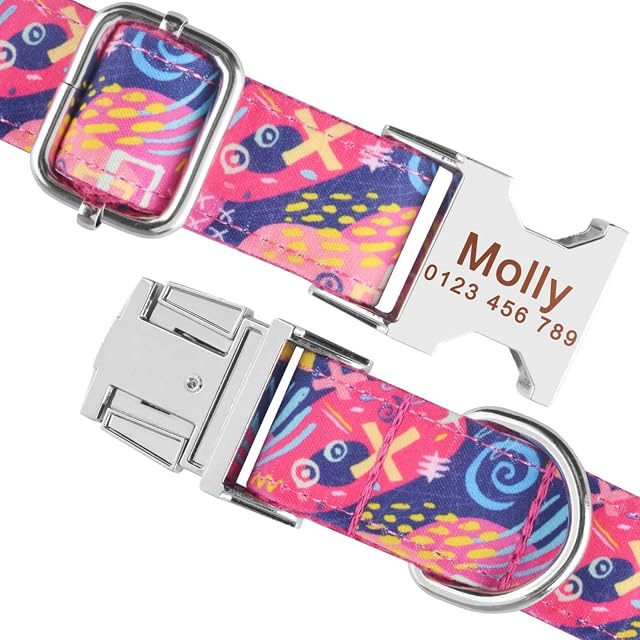 Foto 3 de 5 de Collar De Perro Personalizado,Nombre Grabado Personalizado,Etiqueta De Identificación,Cachorro,Mediano…