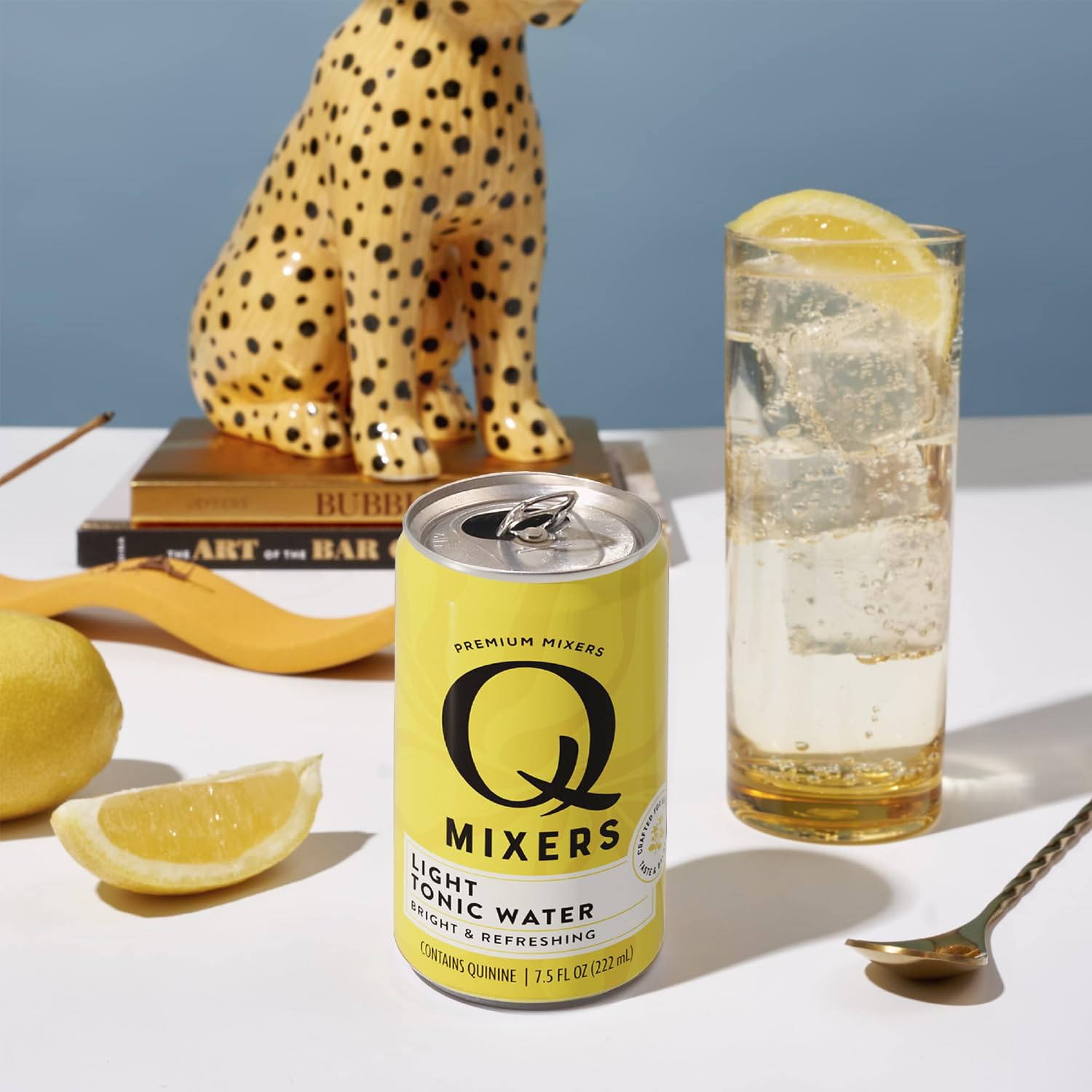 Q Mixers Light Tonic Water Premium Cocktail Mixer Made with Real Ingredients 7.5oz Can | 30 PACK