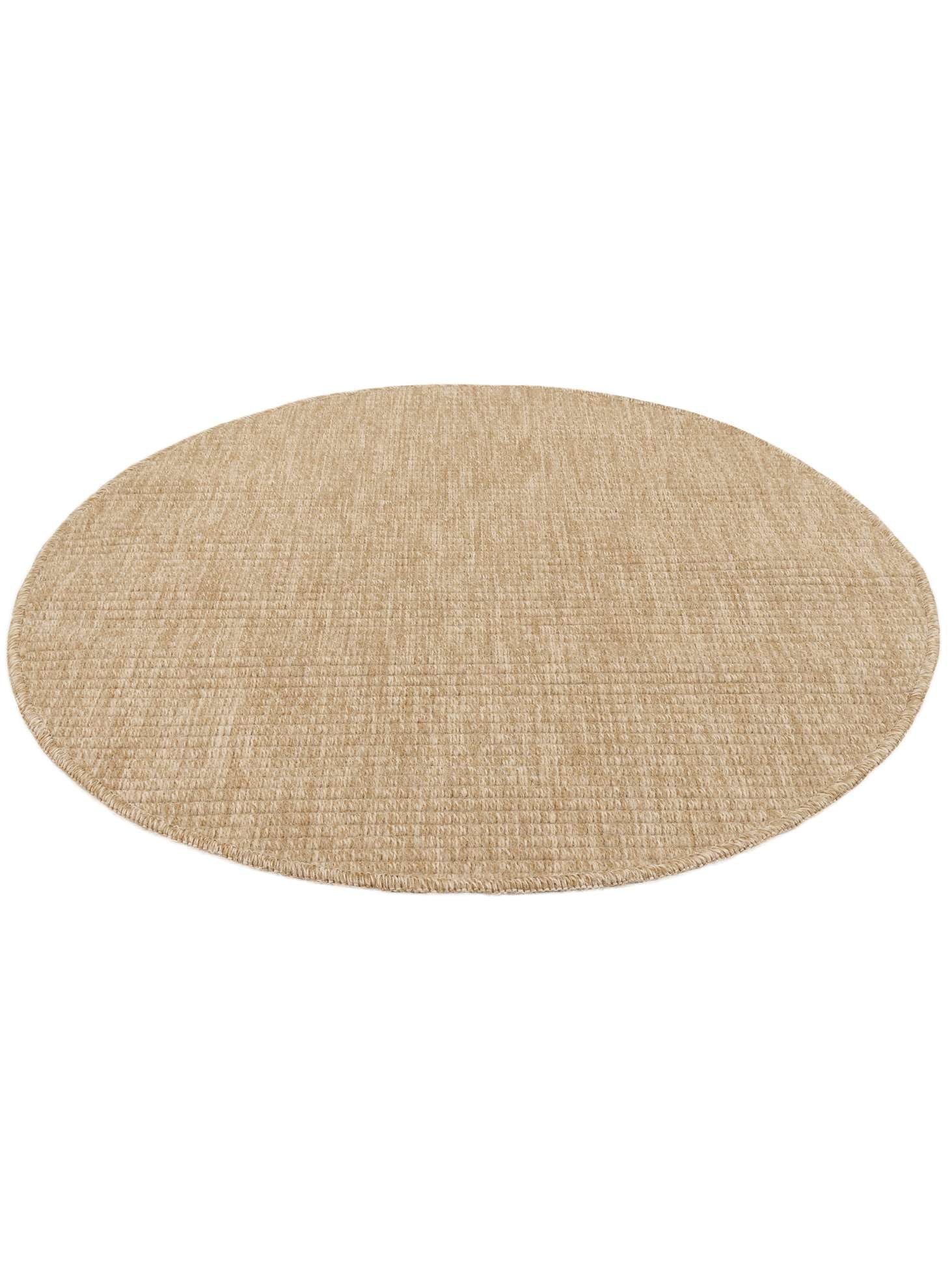 RugVista Jutte Alfombra Interior y Exterior, Redondo, Ø 100 cm, Beige | Modernas, Pelo medio, Lavado a mano, Oeko-Tex 100, Resistente a los rayos UV, Cocina, Pasillo, Patio
