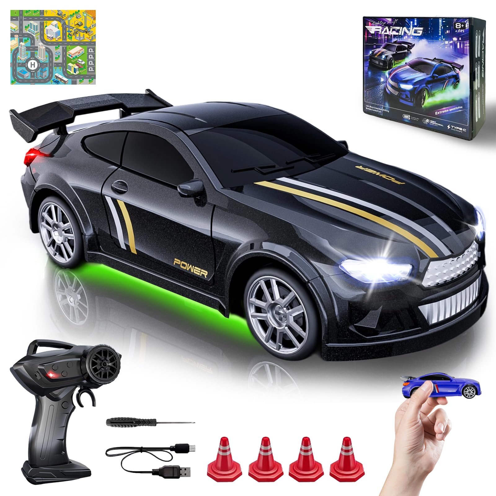 Mini RC Drift Car 1:64 Scale