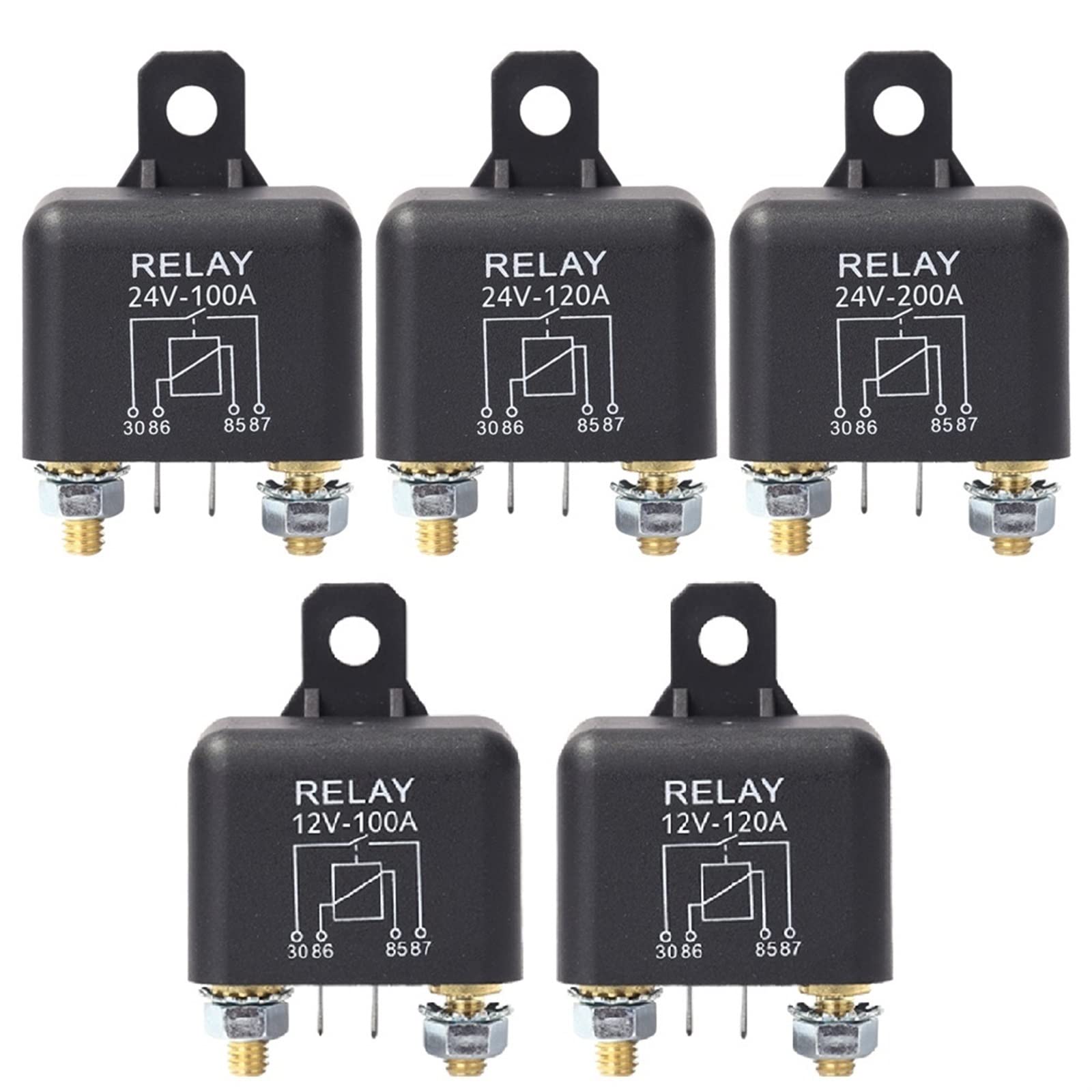 AQHYEBNSR 12/24V 100A/120A/200A Car Start Relay Protective Automobile Power Control Module Vehicle Current Protector Replacement Accessory(24V 200A)