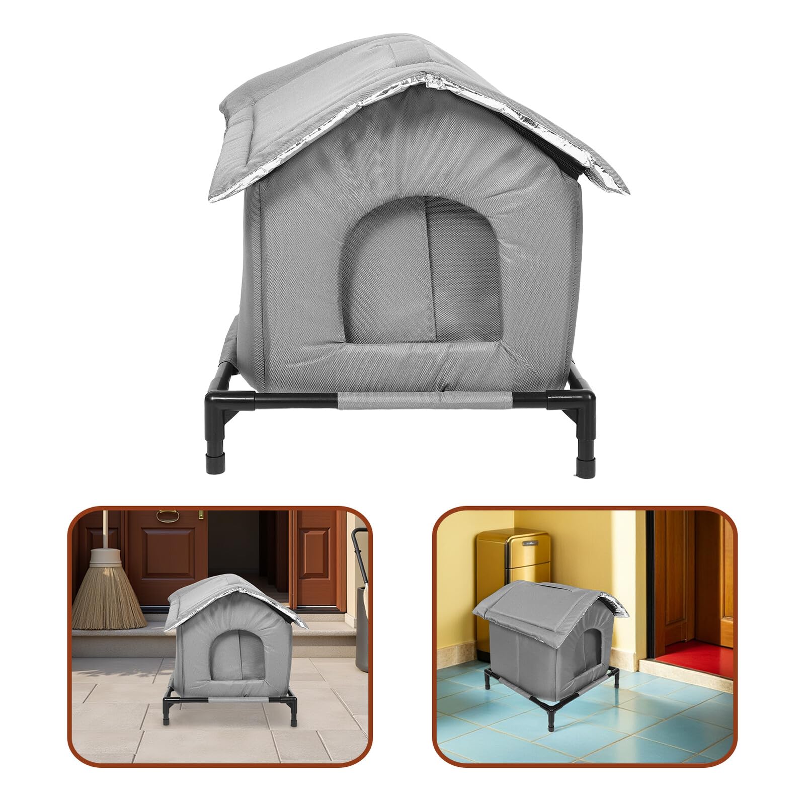 HEMOTON Abri Chat Extérieur Imperméable Niche Fermée Isolée pour Petits Animaux Tente De Couchage Portable pour Chats Errants Et Domestiques