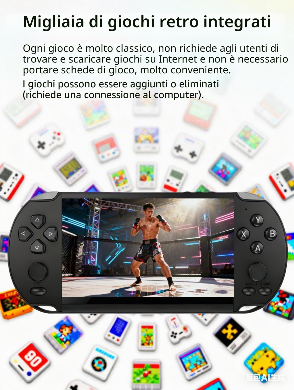 CZT 5,1 Pollici Console per Videogiochi Retrò Giochi Integrati Diversi Emulatori Video Musica E-book Giochi Ortatili Console con uscita TV Lettore MP3/4 Regalo di Compleanno/Natale