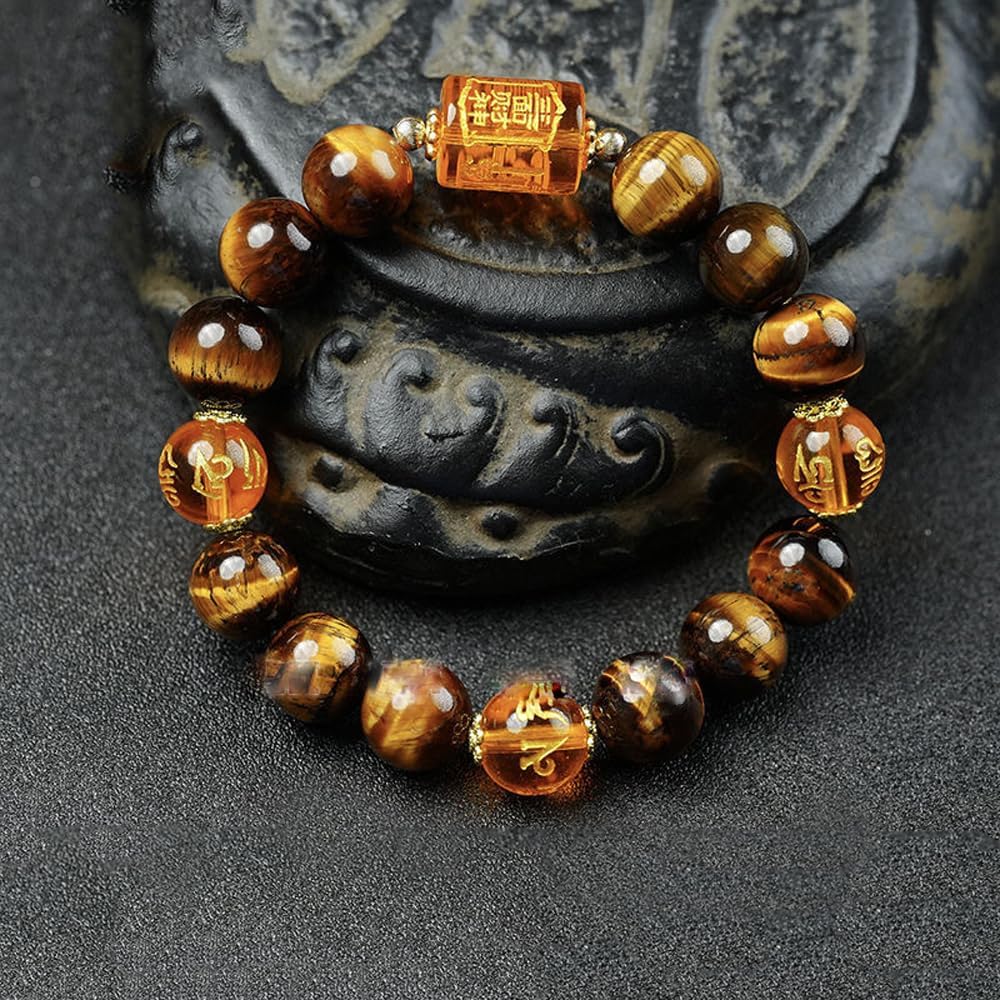 Feng Shui Tiger Eye Bracelet,Relax Anxiety Crystal Beaded,Attract Wealth and Good Luck,Bracelet Gift for Women and Men,Suitable for Any Occasion - Image 2