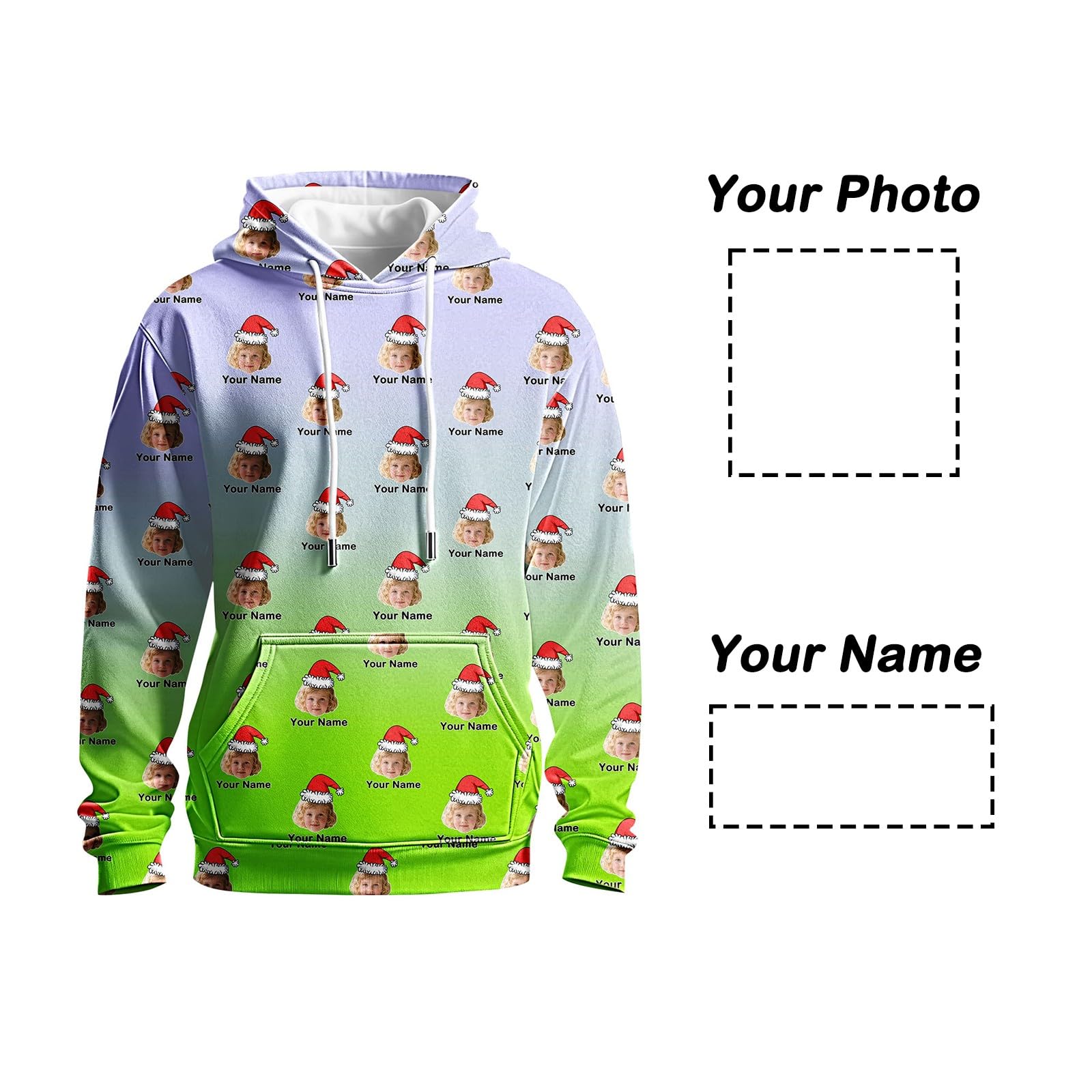 Sudadera Original Hombre Negra con Capucha Personalizada, Diseño Divertido De Navidad Chaquetones Invierno (Light Blue, XXL) Proteccion Solar Muscle Fit Ropa Deporte Top Deportivo Marca