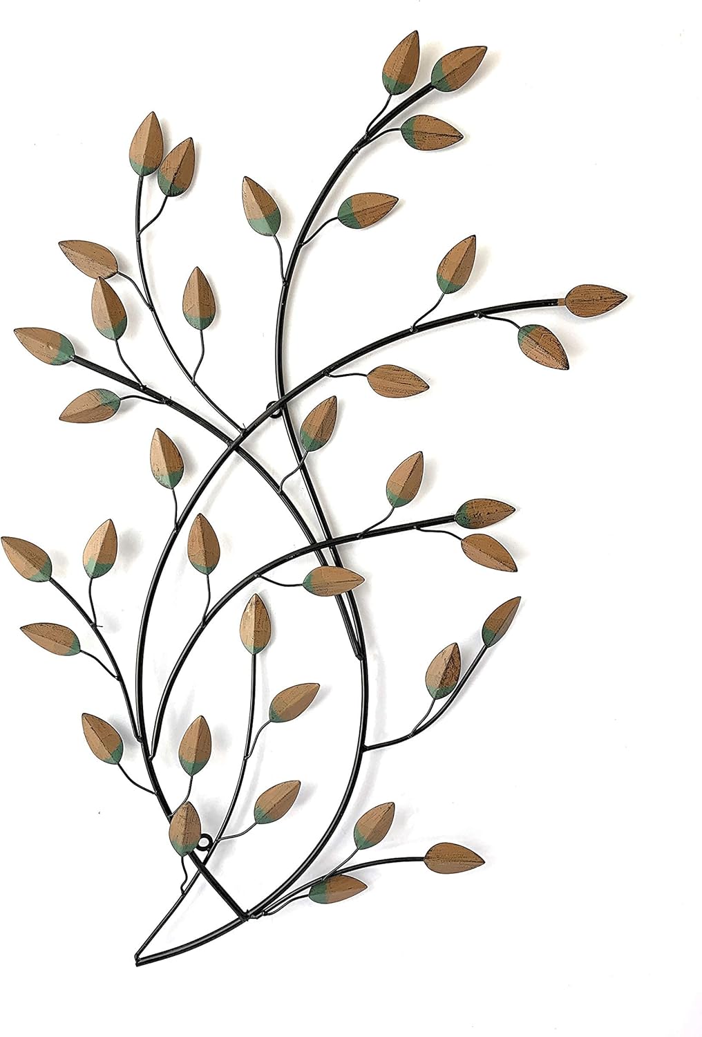 Your Home and Beyond Autumn Leaves Blue and Brown 28.25 x17.5" Rustic look Metal Hanging Wall Decor