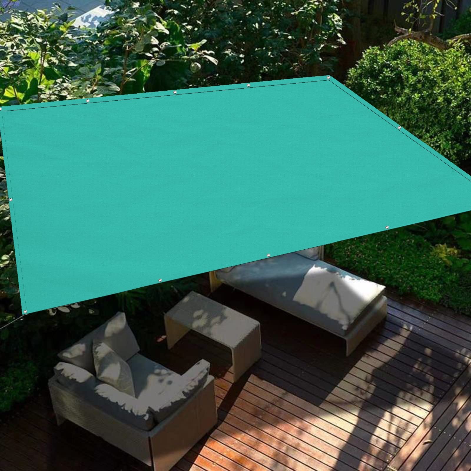Sun Segel Sonnensegel 6 x 10 m Sonnensegel Wasserdicht Sonnenschutz Balkon Sichtschutz Sonnenschutz 98% UV Schutz für Balkon Camping Terrasse Pergola, Himmelblau