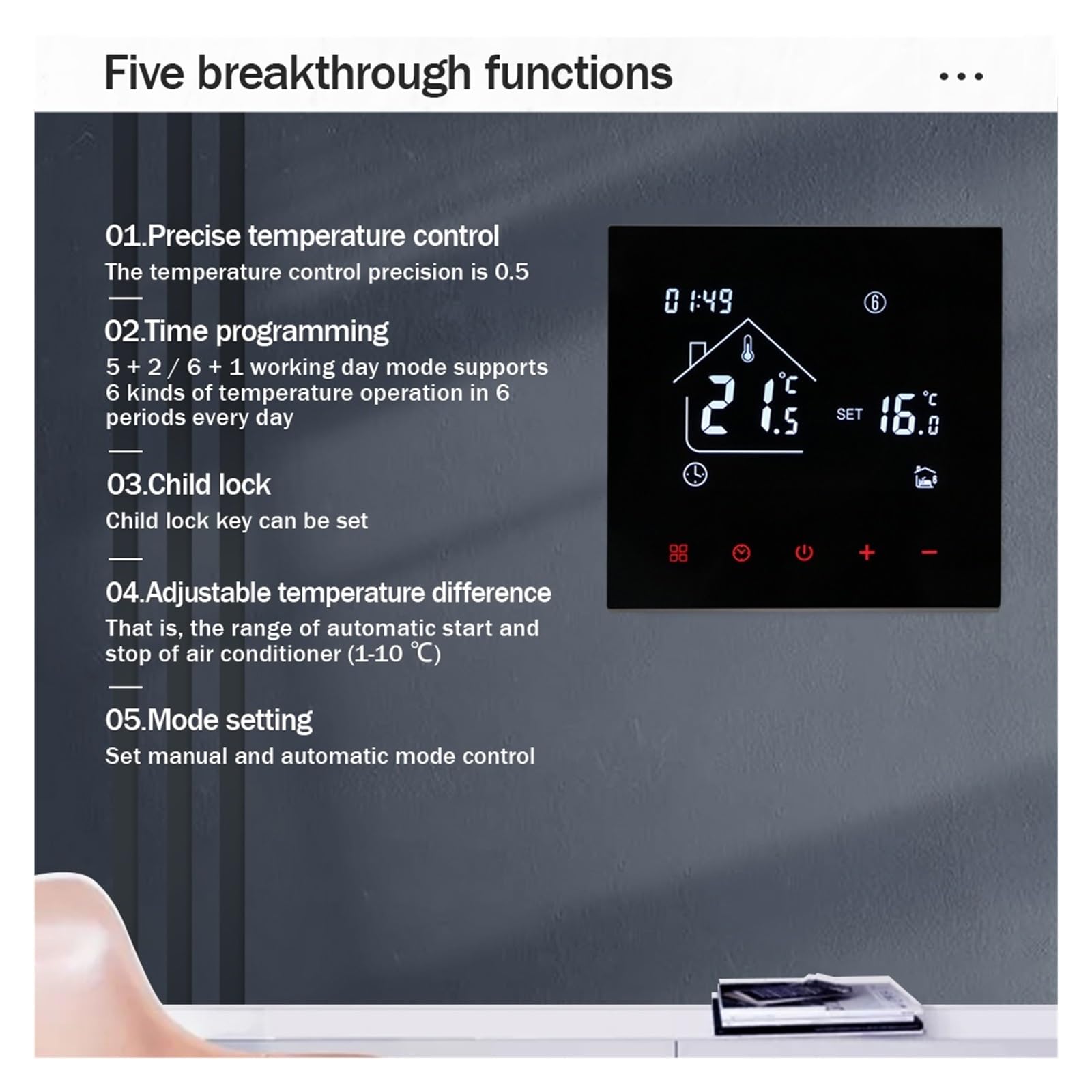 WiFi Inteligentny Termostat Regulator Temperatury Elektryczne Ogrzewanie Podłogowe Wodny Kocioł Gazowy Pilot Zdalnego Sterowania Precyzja łatwość Konfiguracji(M4AHGB-B)