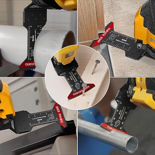 Miniatura 4 de 10 cuchillas oscilantes bimetálicas para herramientas de corte de metal, cuchillas multiherramienta de borde curvado de 1-34 pulgadas para metal