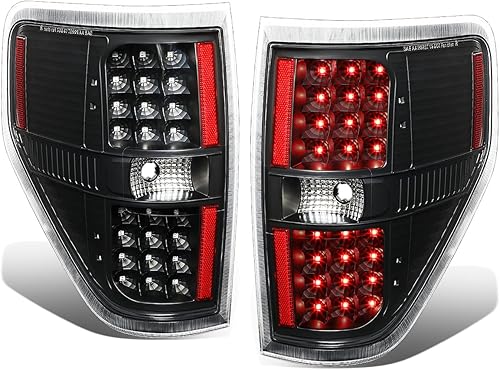 Miniatura 1 de DNA MOTORING TL-F15009-LED-BK-CL - Conjunto de luces traseras LED para lado del conductor y del pasajero [compatible con Ford F150 09-14]