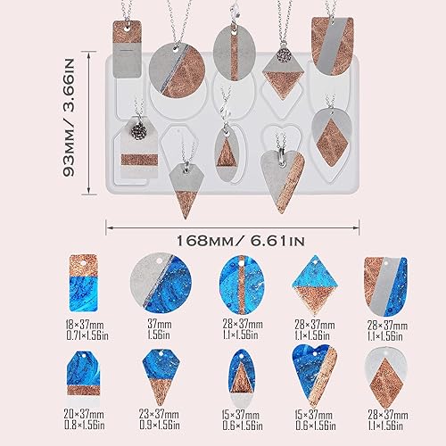 Miniatura 2 de Attuslla Moldes de joyería de resina, moldes de joyería para fundición de resina, moldes de joyería moldes colgantes con cuerda de cera negra y