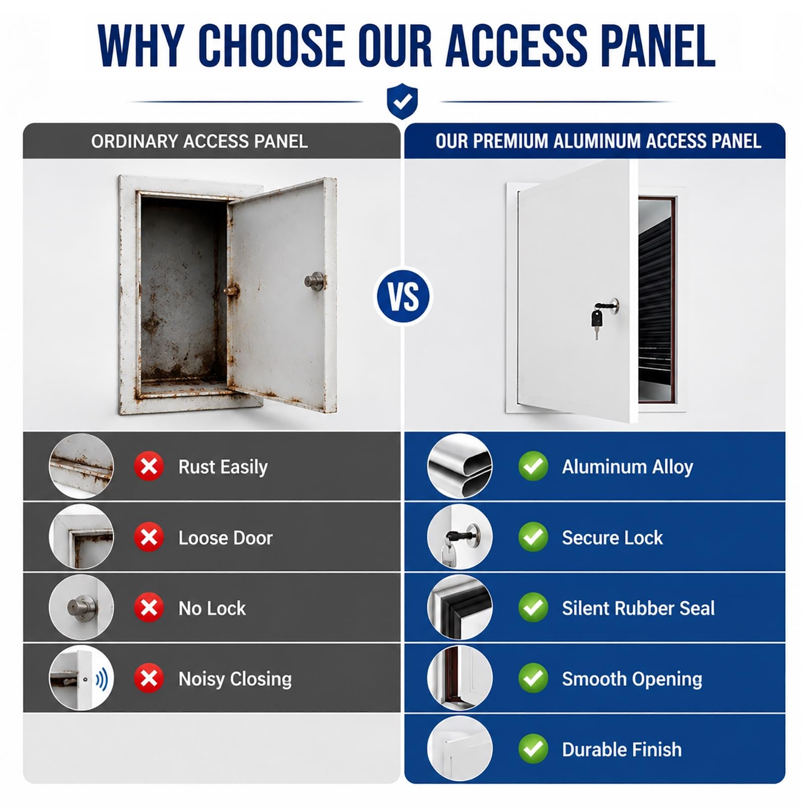 SRNSAEB Trampilla Pladur Panel Panel De Acceso Metálico para Techo O Pared Montaje Enrasado para