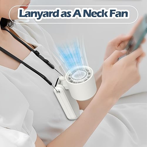 Miniatura 7 de Mini ventilador personal plegable turbo portátil de mano, recargable 3 en 1, ventilador de manoescritoriocuello, ventilador de hielo, regalos