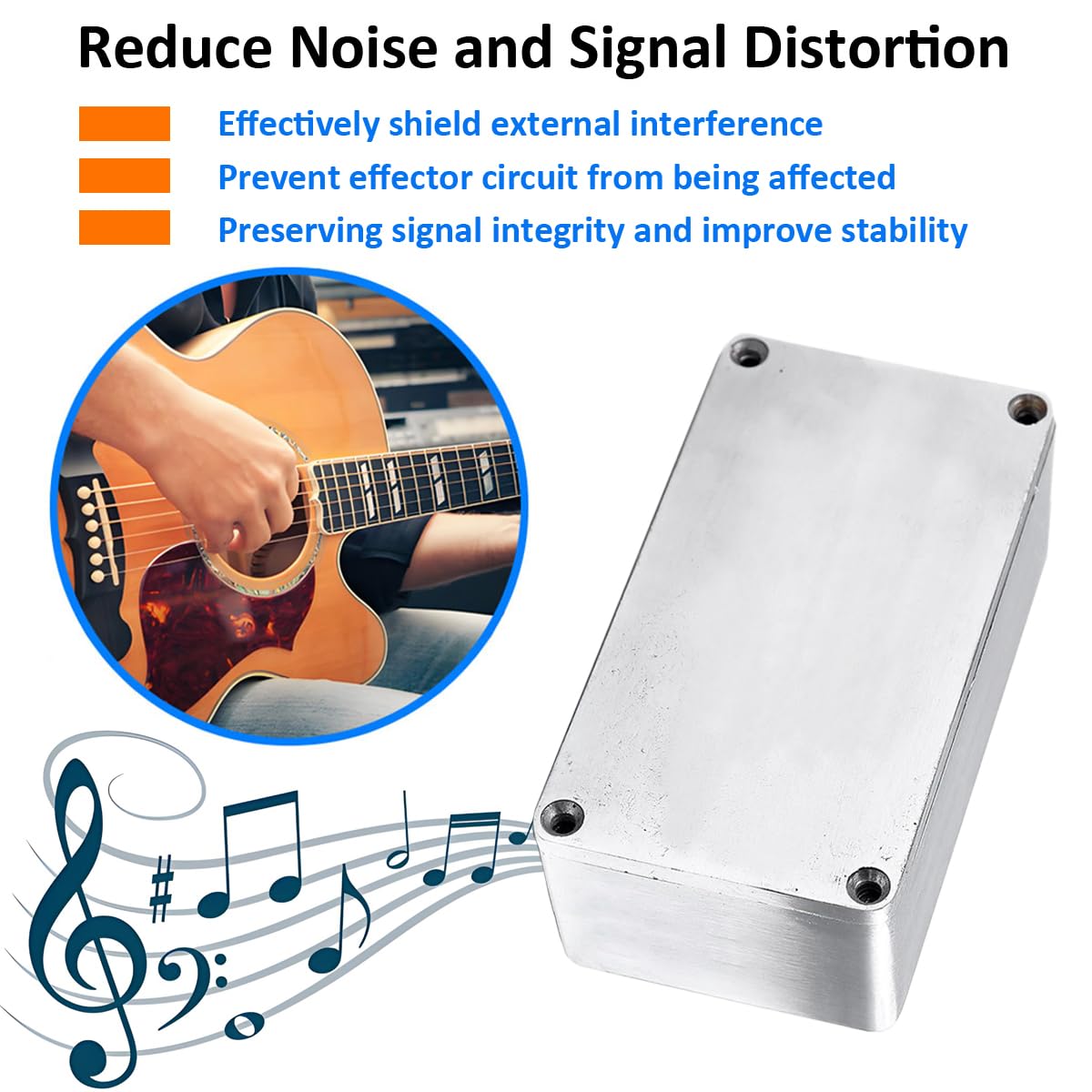 2 Pezzi 1590G Custodia per Pedale Effetto Chitarra Scatola Metallo Stomp Alluminio Pressofuso Progetti Elettronico Case Cassa Pedali Effetti Contenitore 100mmx50mmx26mm