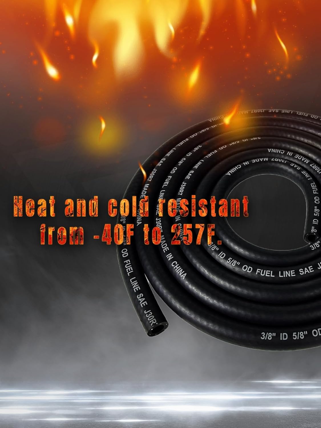 YAMAKATO 3/8 Fuel Hose Line NBR Braided SAE J30R7 26 Feet Rubber Tubing