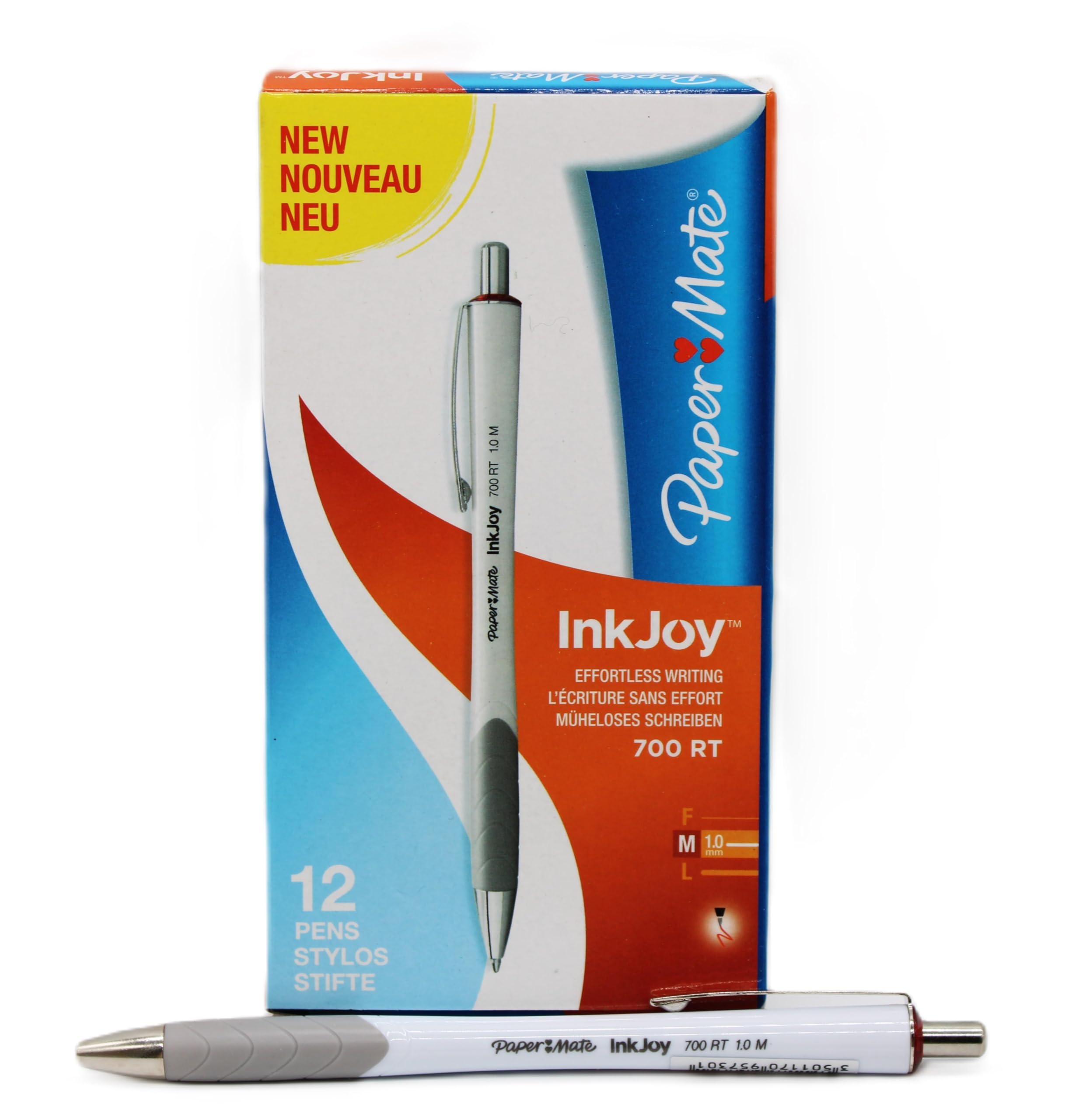 Paper Mate Inkjoy 700 Retractable Ball Pen Medium Tip - Red (Pack of 12)