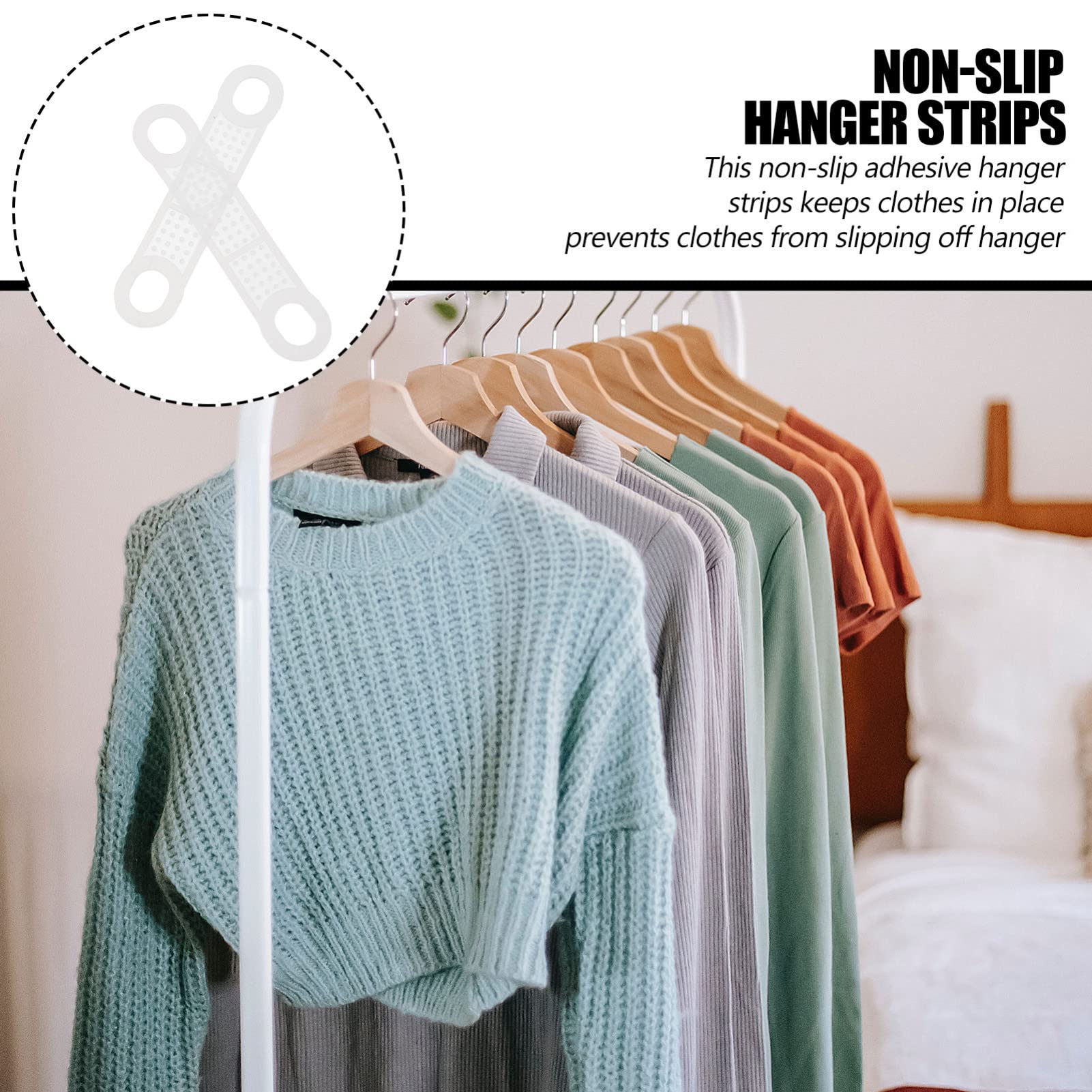50piezas Tiras Adhesivas Antideslizantes De Silicona Transparentes para Perchas Accesorios para Armario para Ropa Delicada Y Vestidos