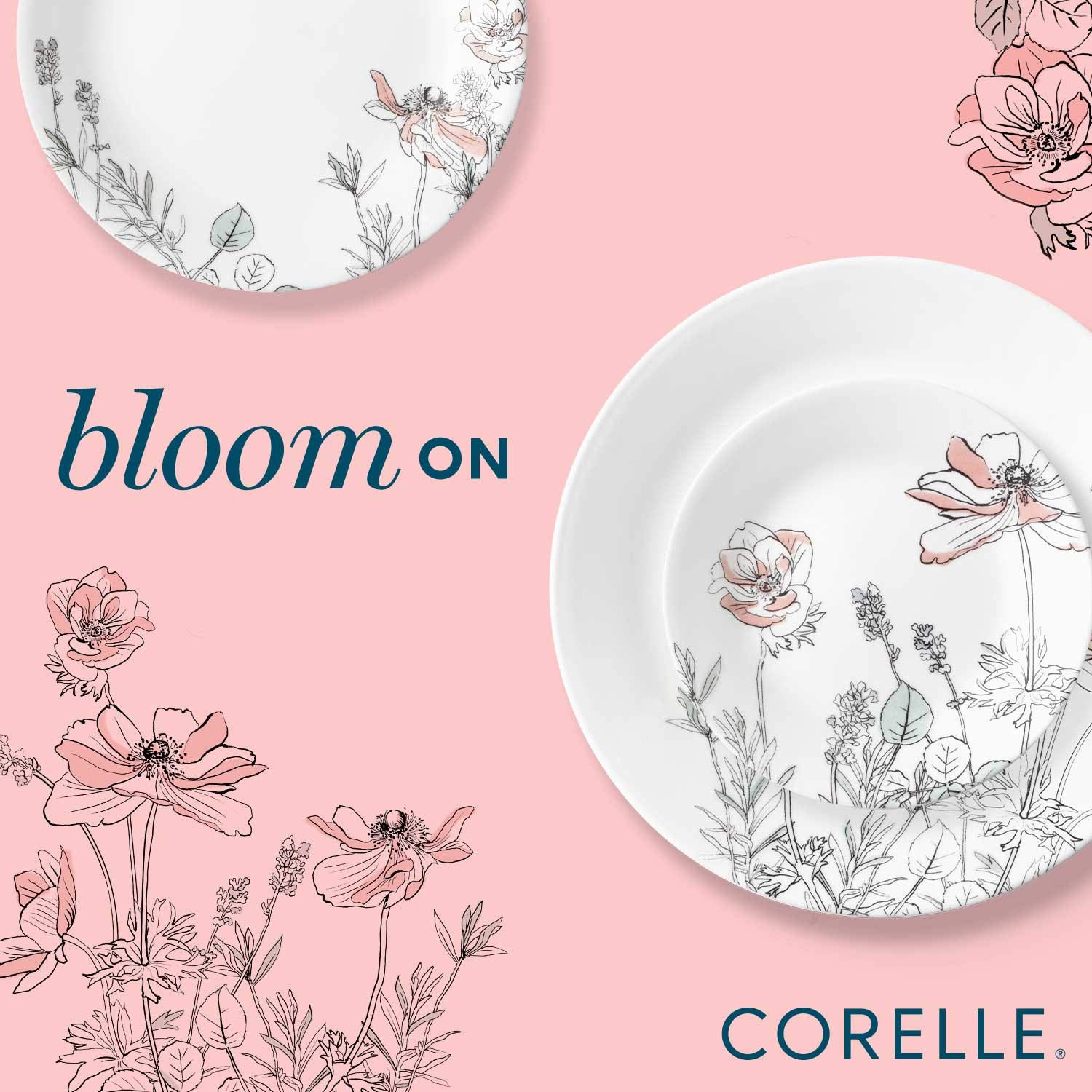 Corelle Poppy Print Dinnerware Set Corelle Classic Poppy Print