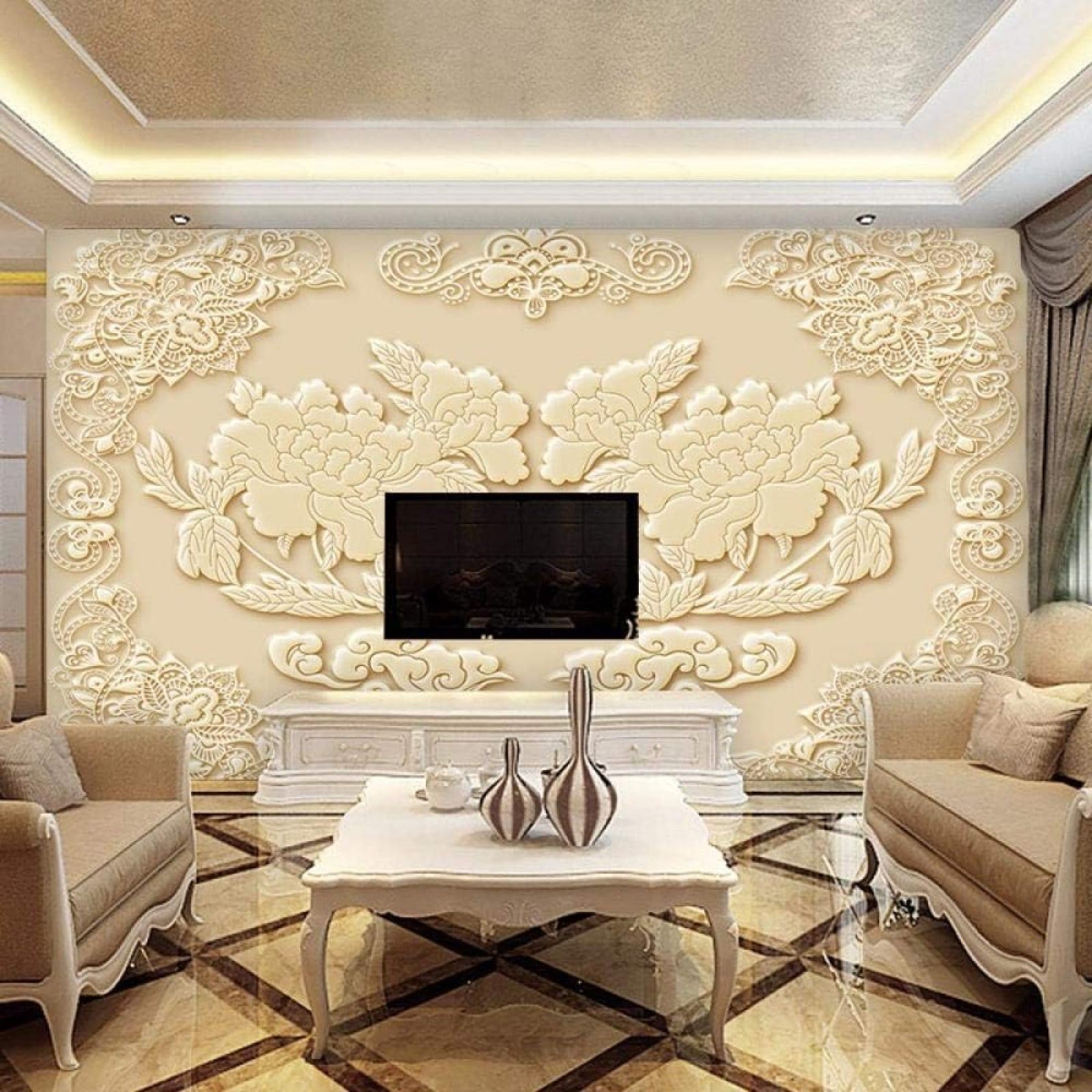 Papel pintado de flores 3D de 300x210 para pared de dormitorio y vinilos cocina