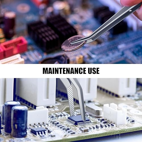 Miniatura 9 de Pinzas de acero inoxidable, con punta dentada curvada, pinzas multiusos para máquina de coser, pinzas para reparación de manualidades (5 unidades)