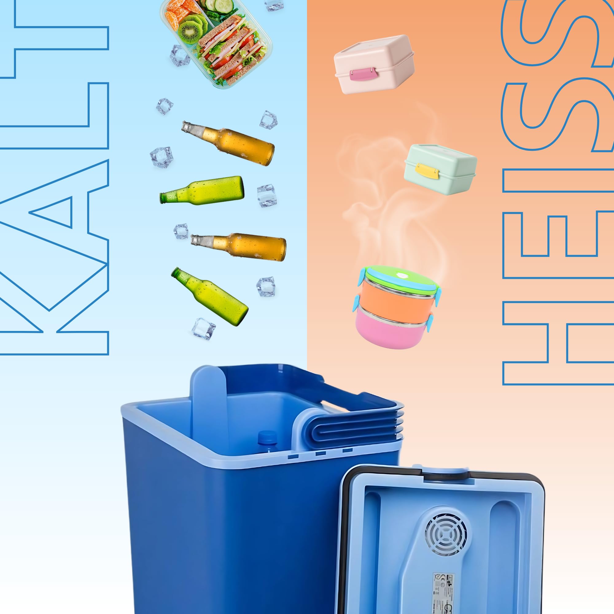 Elektrische Kühlbox 24L - 12V Thermobox, Camping Kühlschrank, elektrisch Isolierbox, tragbare Kühlbox für Auto, Boot, Garten und Reisen, kompakt und leise – Kamai Coolbox