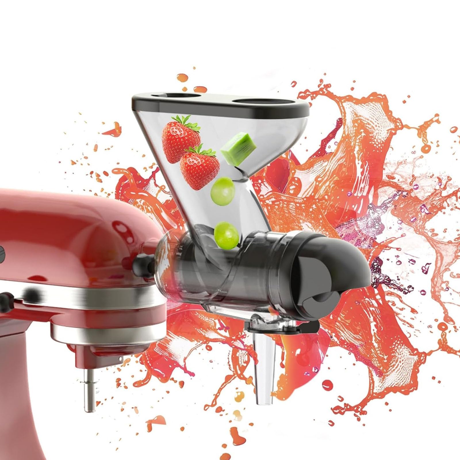 Slow Masticating Juicer Attachment with Double Feed Chutes and Pusher Slow Juicing Parts for Fruits & Vegetables with Double Feed Chutes and Pusher