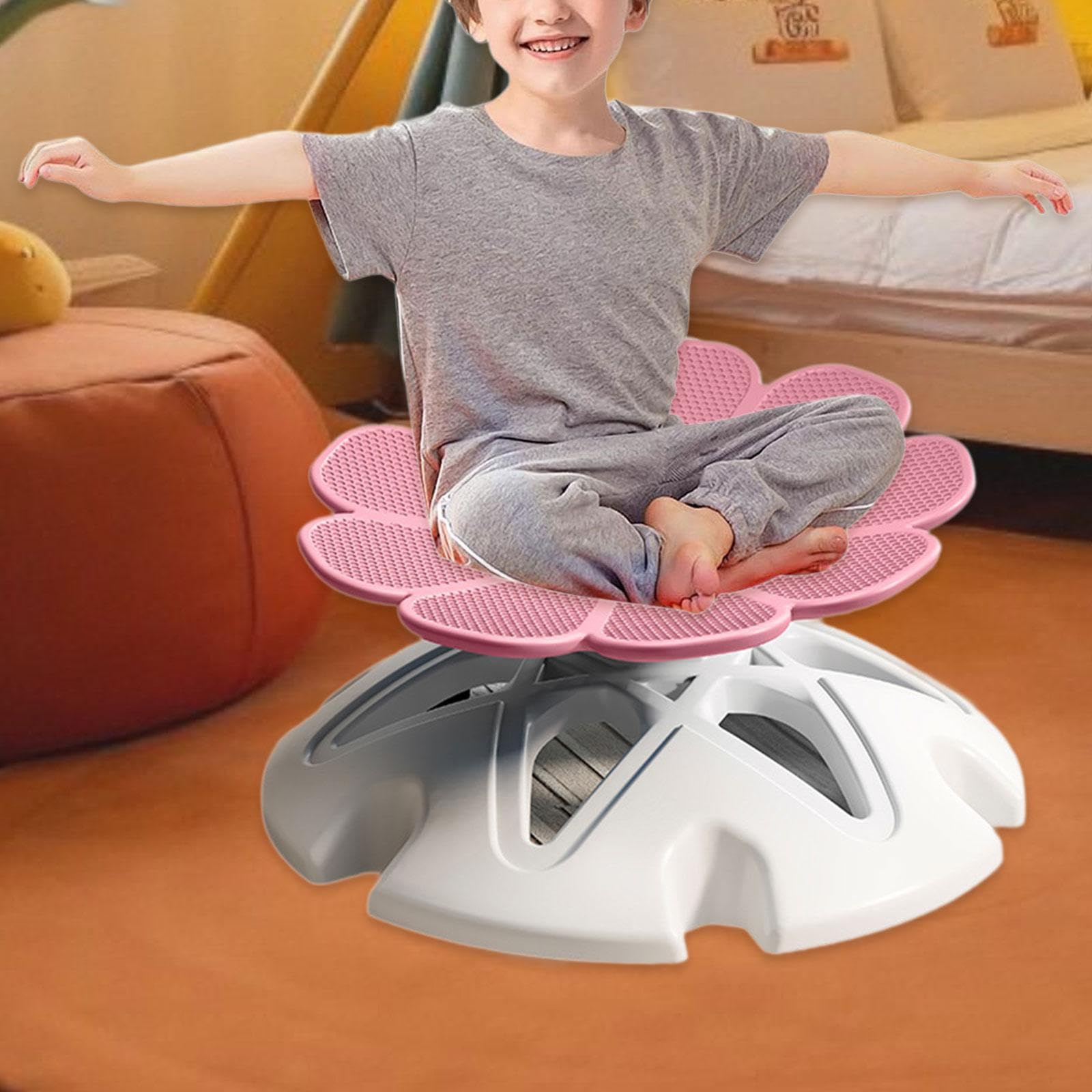 Drehstuhl für Kinder, Sensorischer Drehhocker, Aktivitätsspielzeugsitz Zur Förderung von Koordination Und Motorik, Geeignet für Jungen Und Mädchen, Sp, Rosa