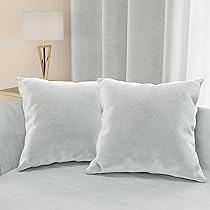 PETTI Artigiani Italiani – Cuscini Arredo in Velluto, Cuscino per Camera da Letto, Divano Salotto, Federa Cuscino, Grigio Chiaro 2 Pezzi – 30×30 cm