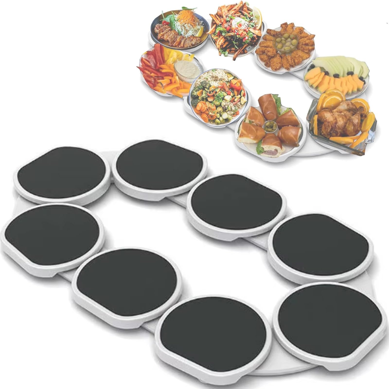 Plateau rotatif de table pour cuisine permettant d'attraper les plats sans effort