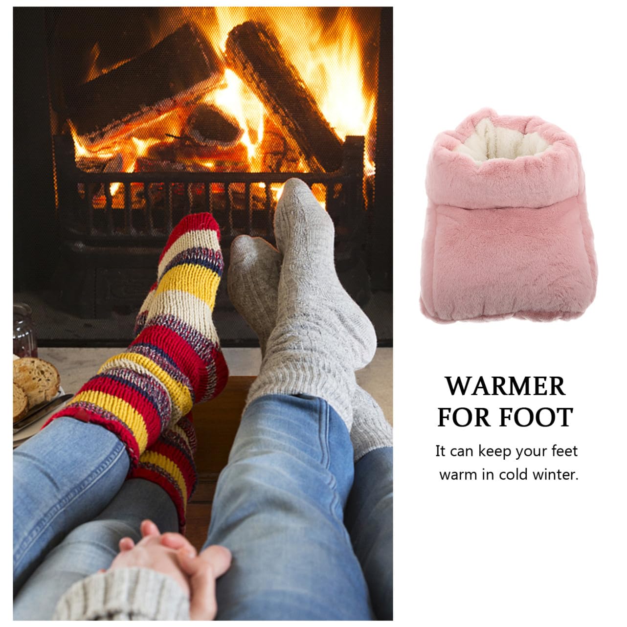 Cabilock Calentador de Pies Eléctrico Diseño Rosa USB para Invierno Calentamiento Rápido, Material EVA y Peluche para Uso en Casa y Oficina