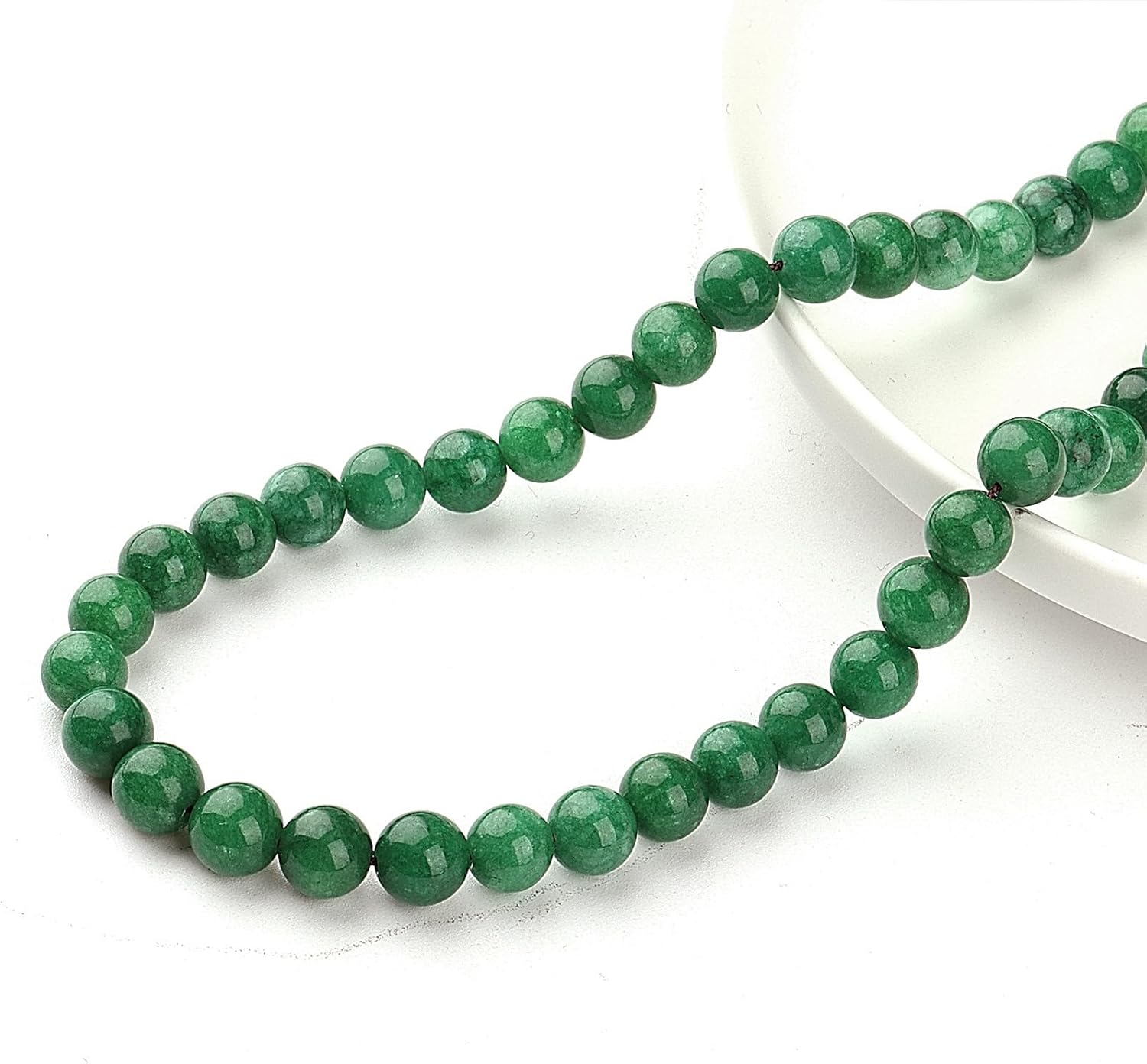 Natural African Green Jade Beads for Jewelry Making - Stone Beads Gemstone Beads for Bracelets, 10mm Crystal Beads Round Loose Beads(34-37pcs, 10mm, African Green Jade) - Image 4