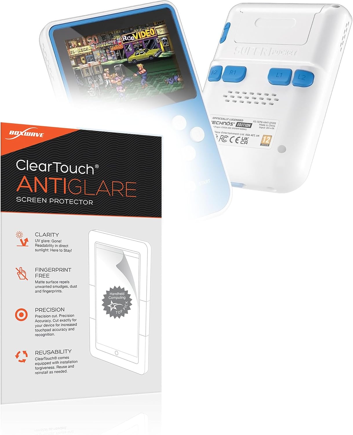 BoxWave Screen Protector Compatible with HyperMegaTech Super Pocket - ClearTouch Anti-Glare (2-Pack), Anti-Fingerprint Matte Film Skin