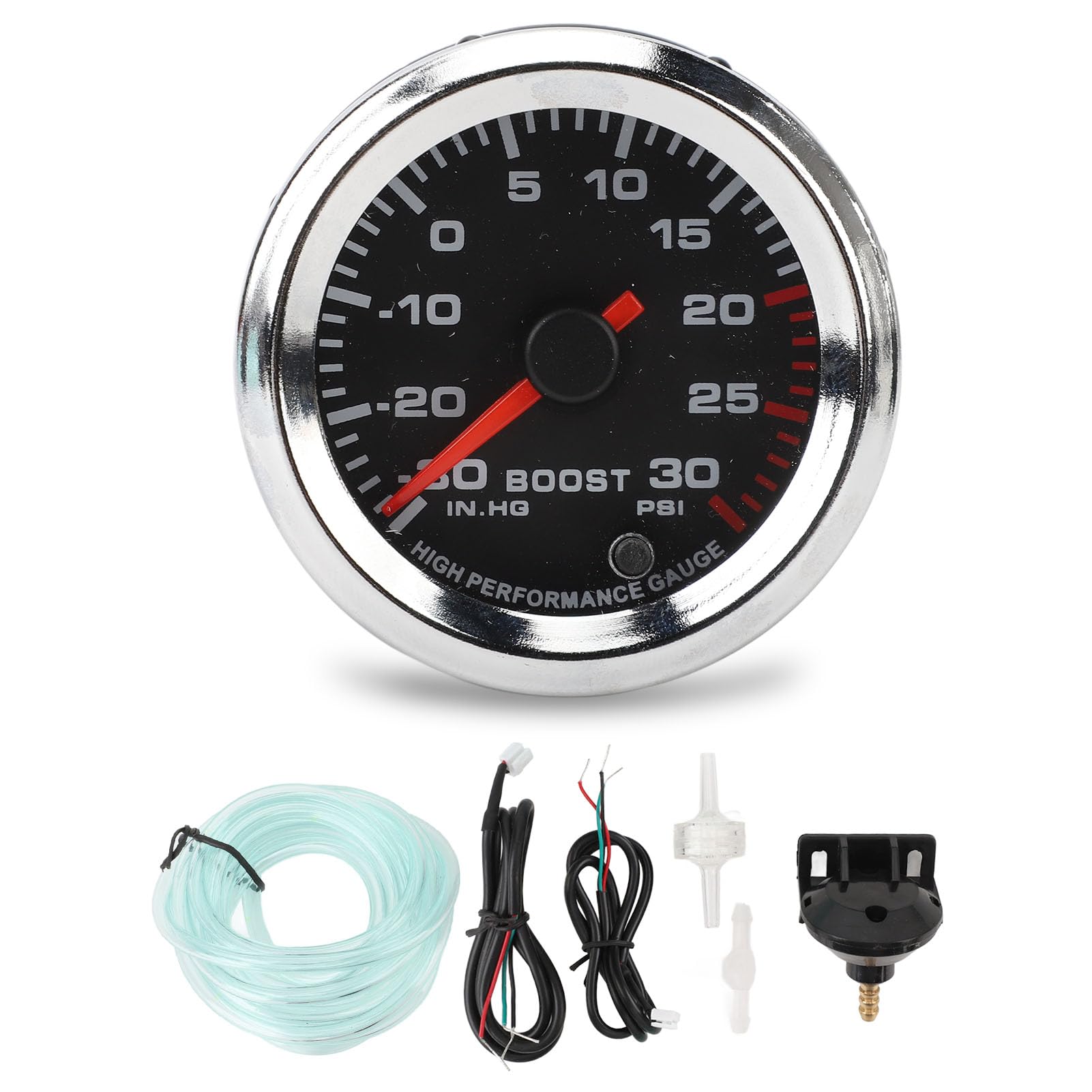 Cyfrowy miernik impulsu Wysoka precyzja Łatwy montaż Turbo Wskaźnik 52 mm 0 do 30 PSI Ciśnienie 7 kolorów dla pojazdu 12 V