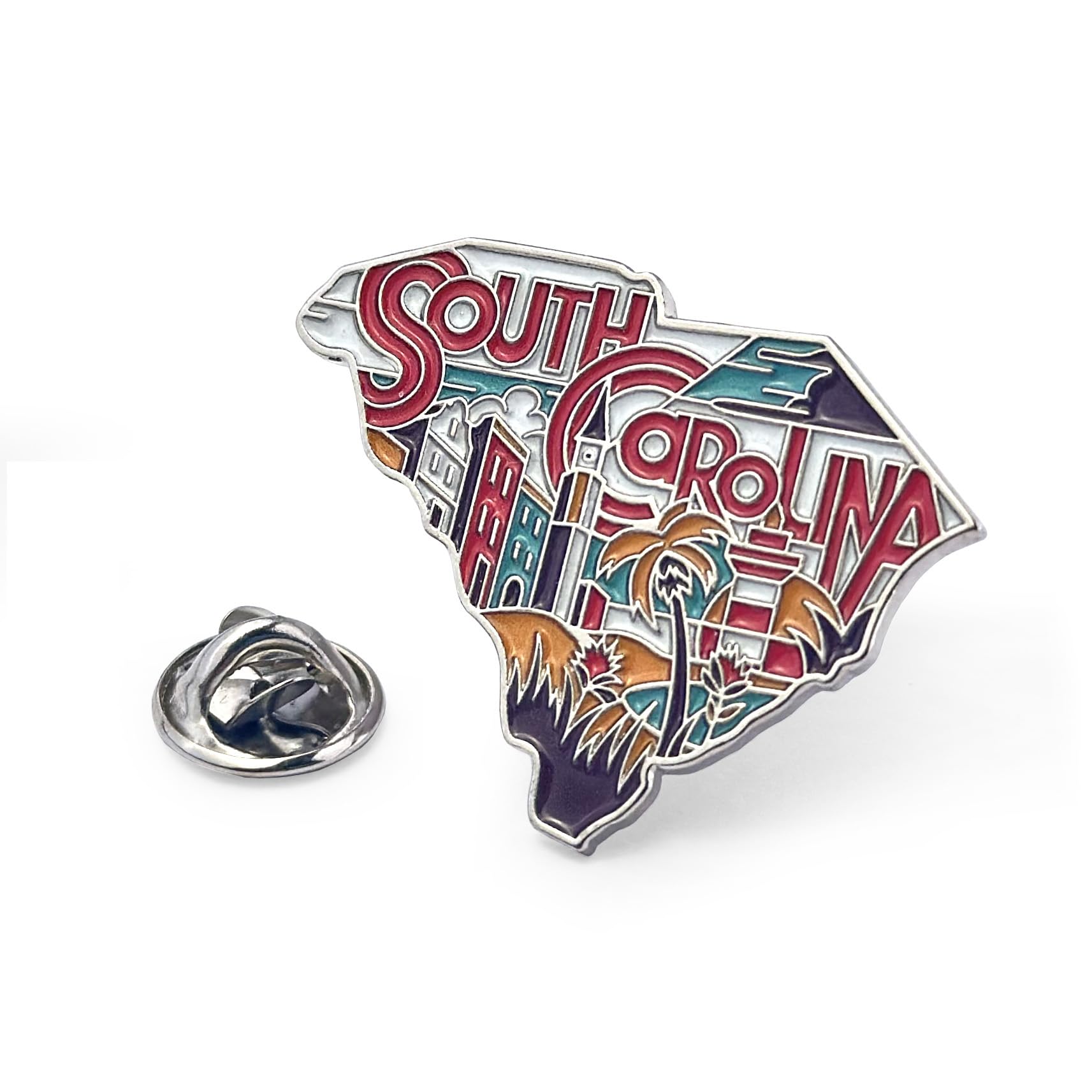 South Carolina Enamel Lapel Pin – US State Souvenir Collectible | Travel Gift, Backpack or Hat Accessory – Great Commemorative/Promotional Gift