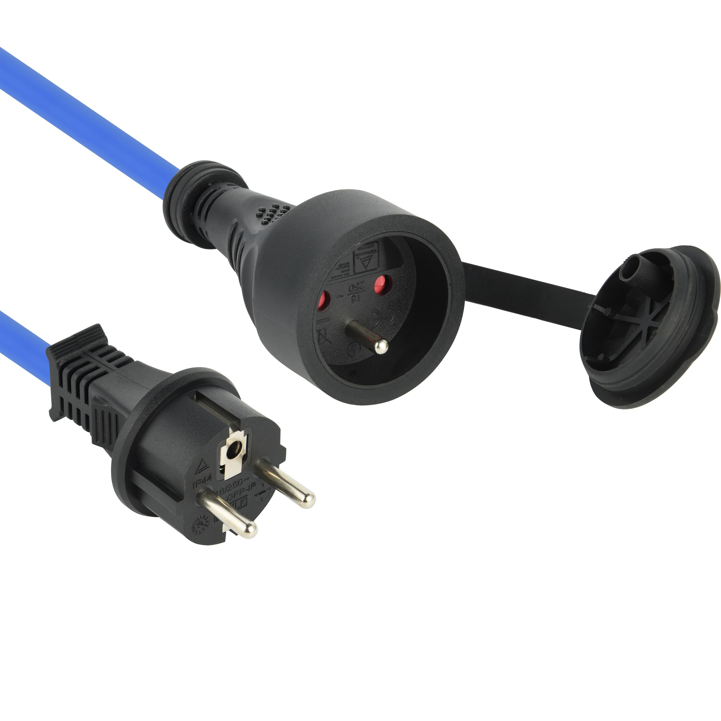 Electraline 01682 Rallonge Prolongateur électrique 10M Outdoor Profesionnelle IP44, Câble spécial AT-N05V3V3-F 3G1.5, utilisable jusqu'à -35 °C, résistant aux UV, huiles et températures ectrêmes